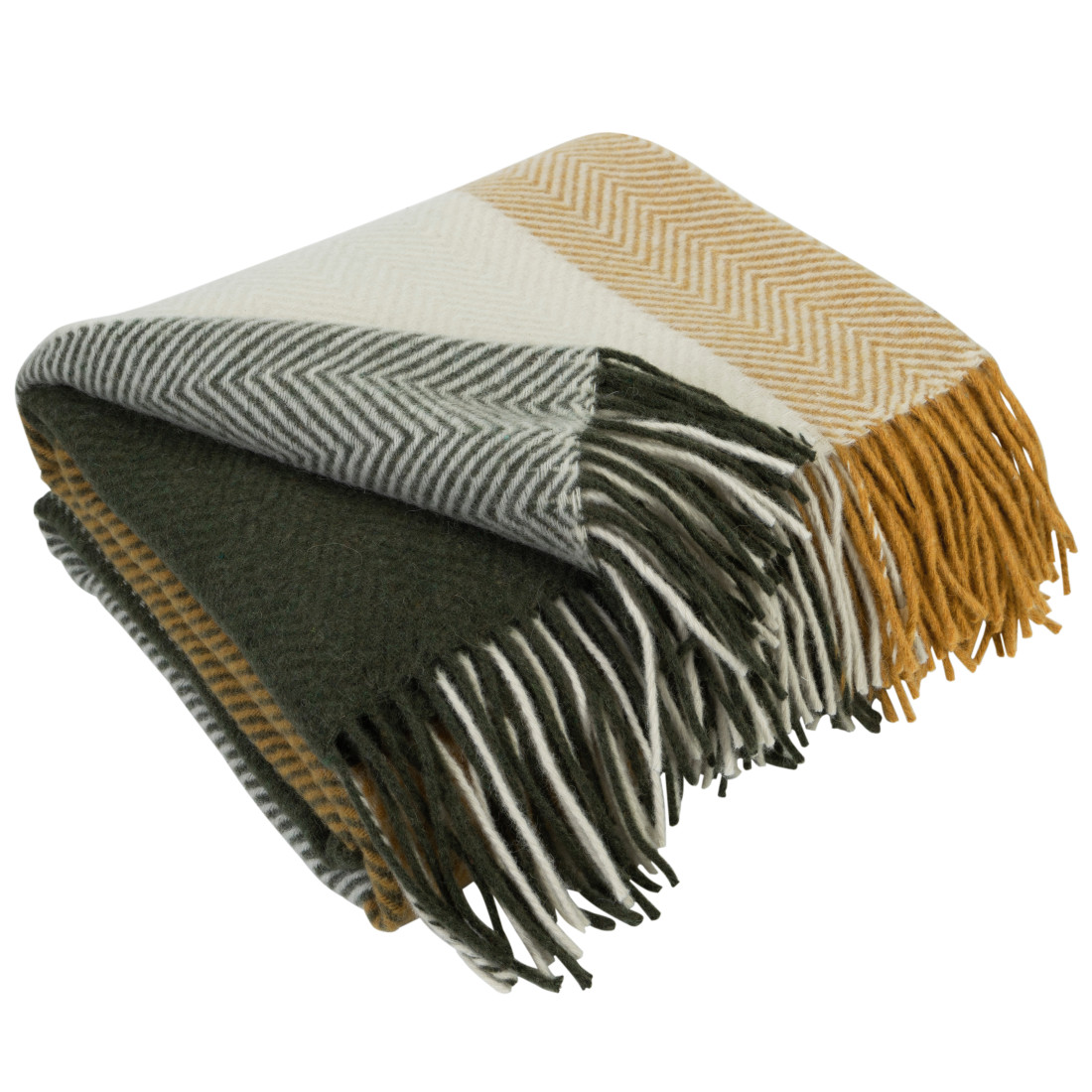 Merino plaid met blokken in kleurverloop