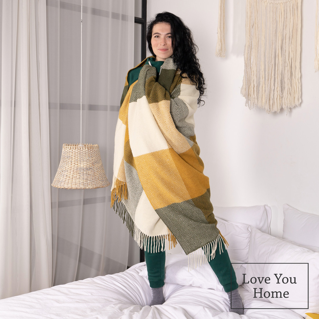 Merino plaid met blokken in kleurverloop · 4