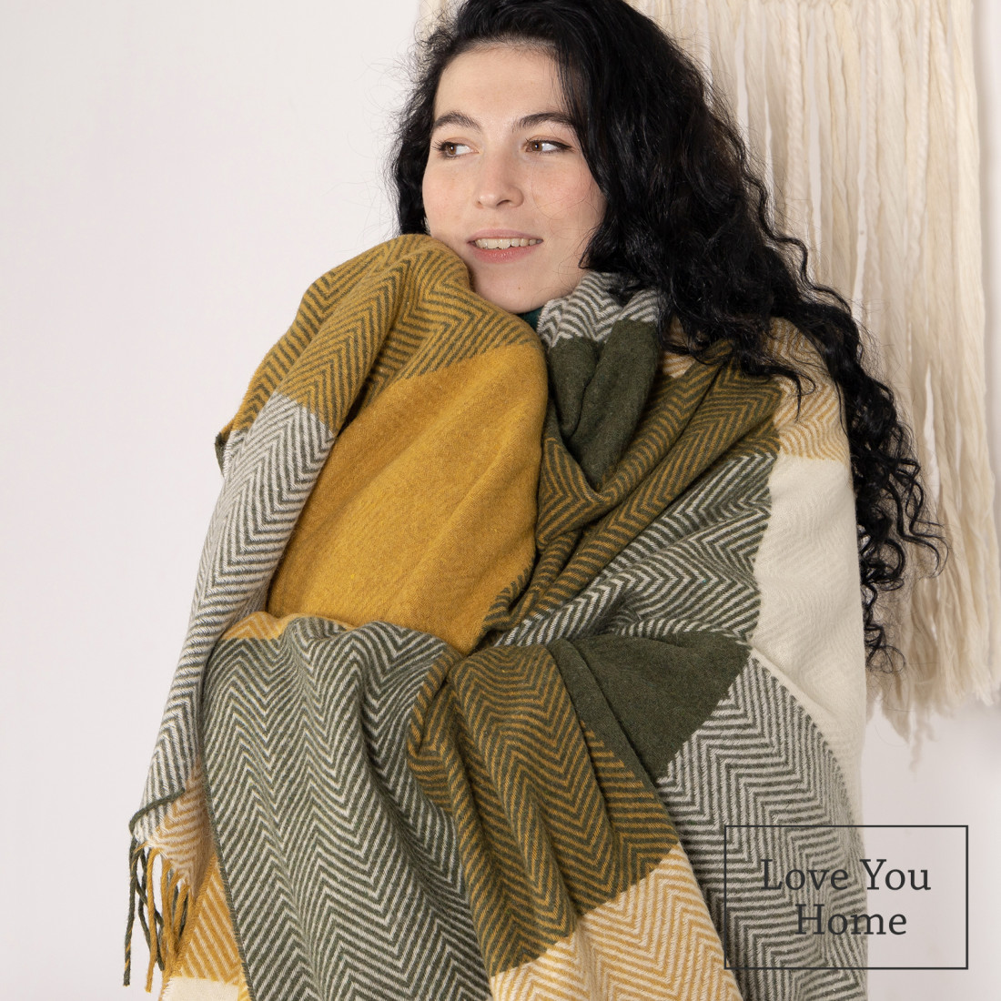Merino plaid met blokken in kleurverloop · 5