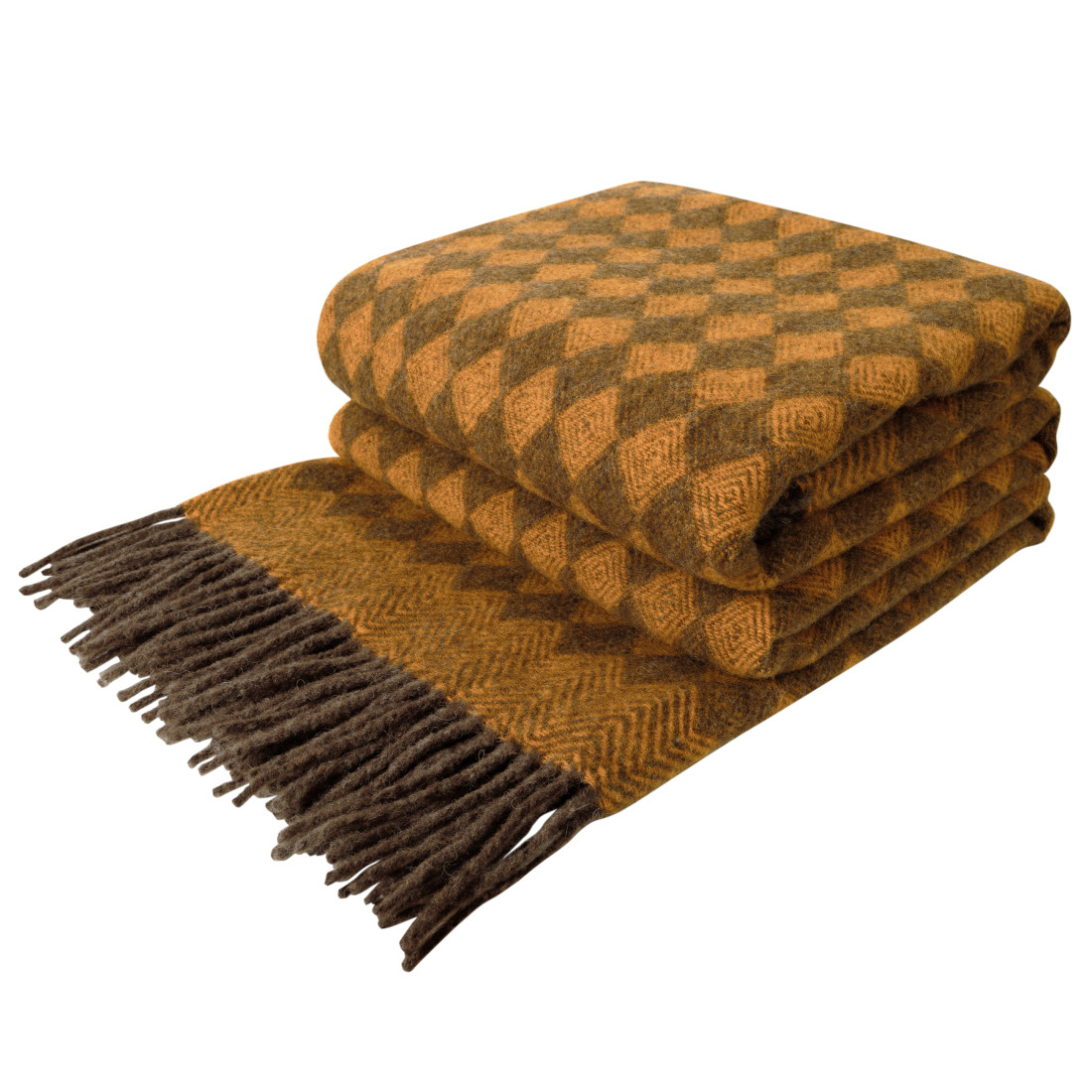 Plaid van zuivere scheerwol met ruitenpatroon