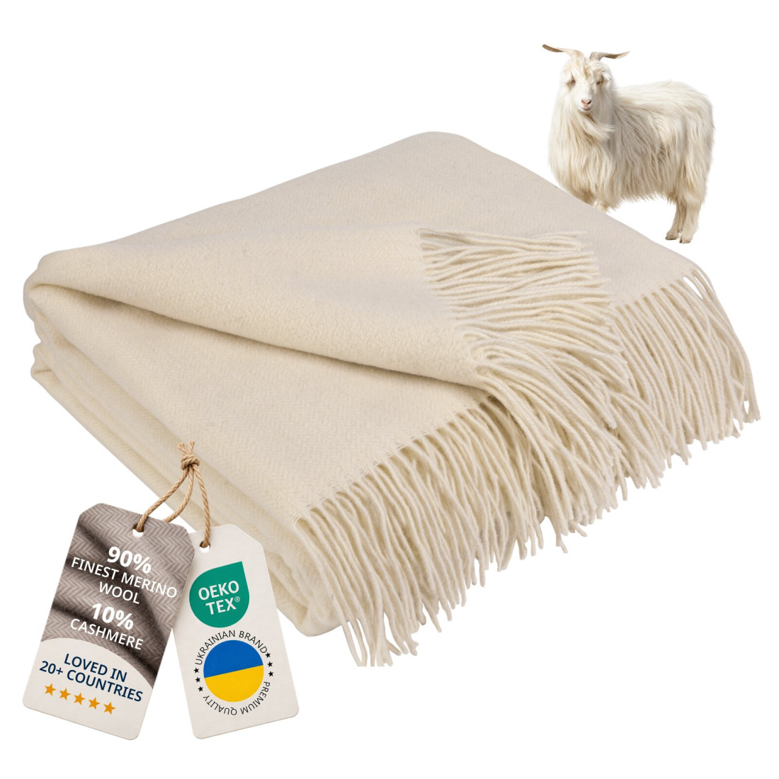Kasjmier-merino plaid (10% kasjmier) met visgraatpatroon