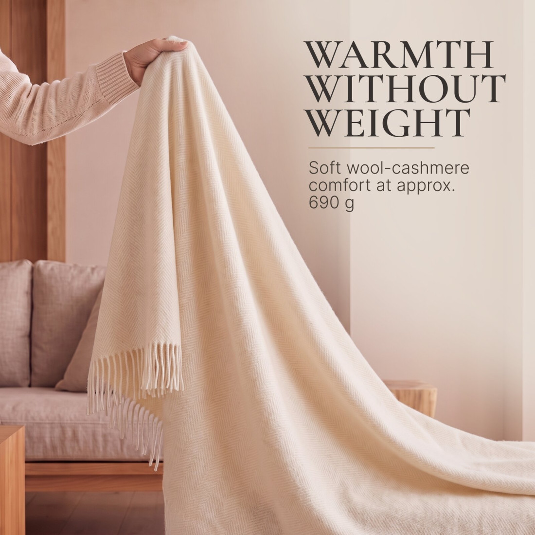 Kasjmier-merino plaid (10% kasjmier) met visgraatpatroon · 4