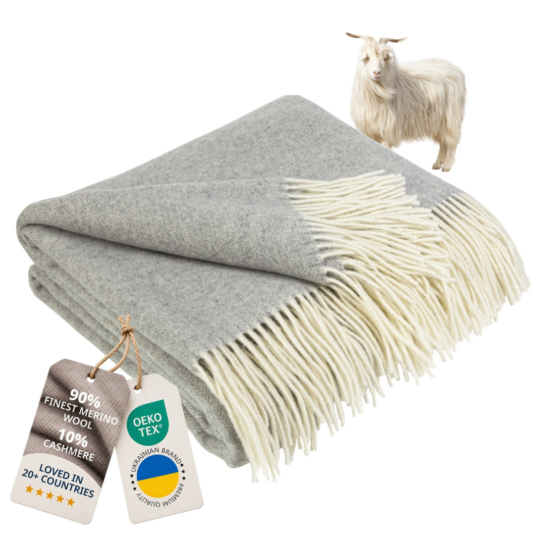 Kasjmier-merino plaid (10% kasjmier) met visgraatpatroon