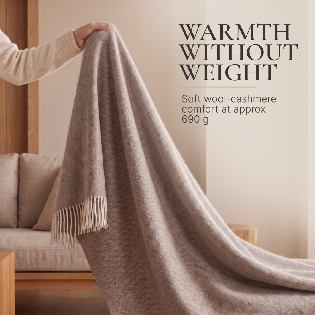 Kasjmier-merino plaid (10% kasjmier) met visgraatpatroon · 4