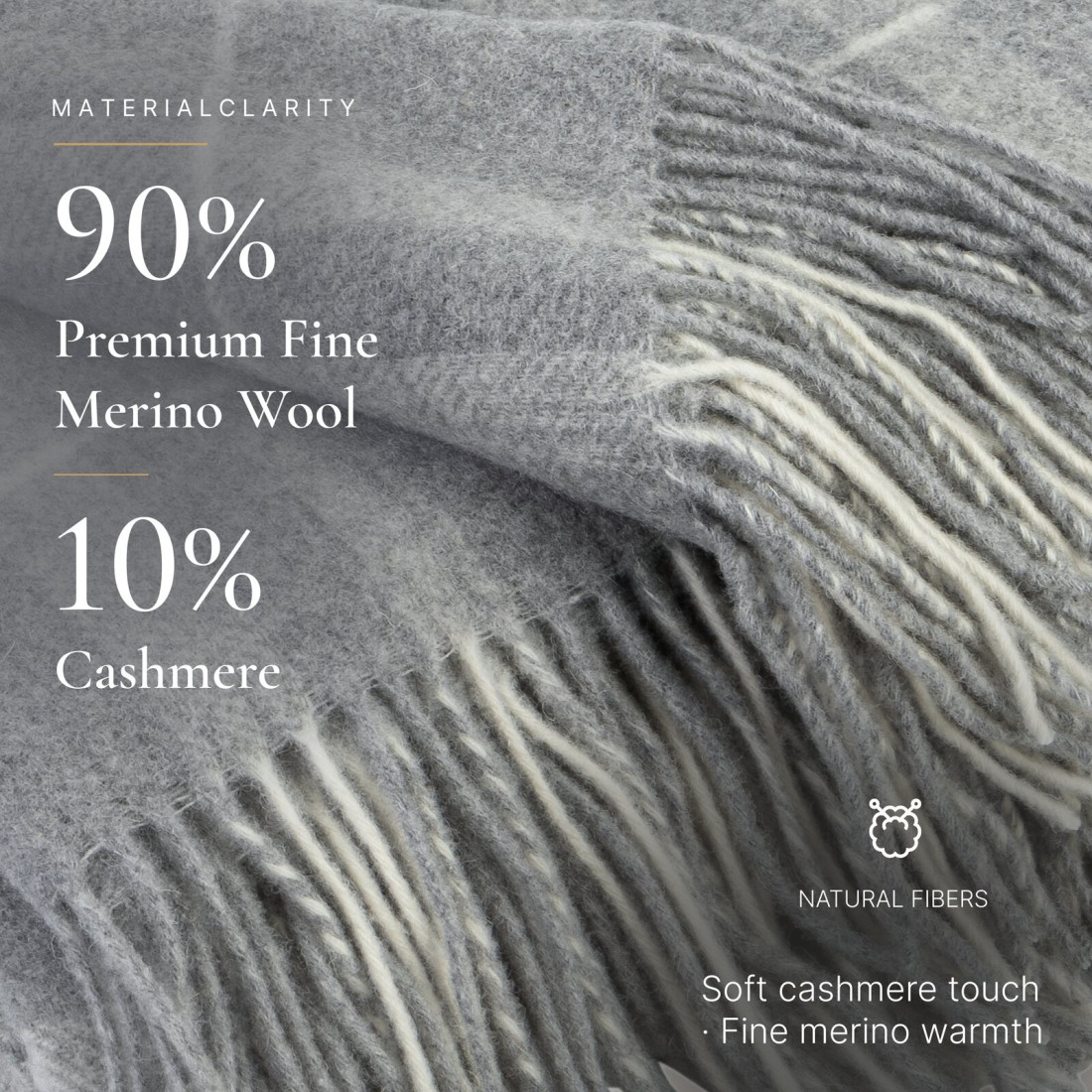 Kasjmier-merino plaid (10% kasjmier) met tartanpatroon · 2