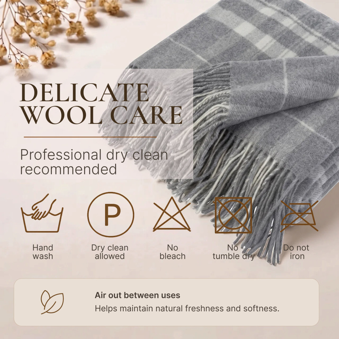 Kasjmier-merino plaid (10% kasjmier) met tartanpatroon · 9