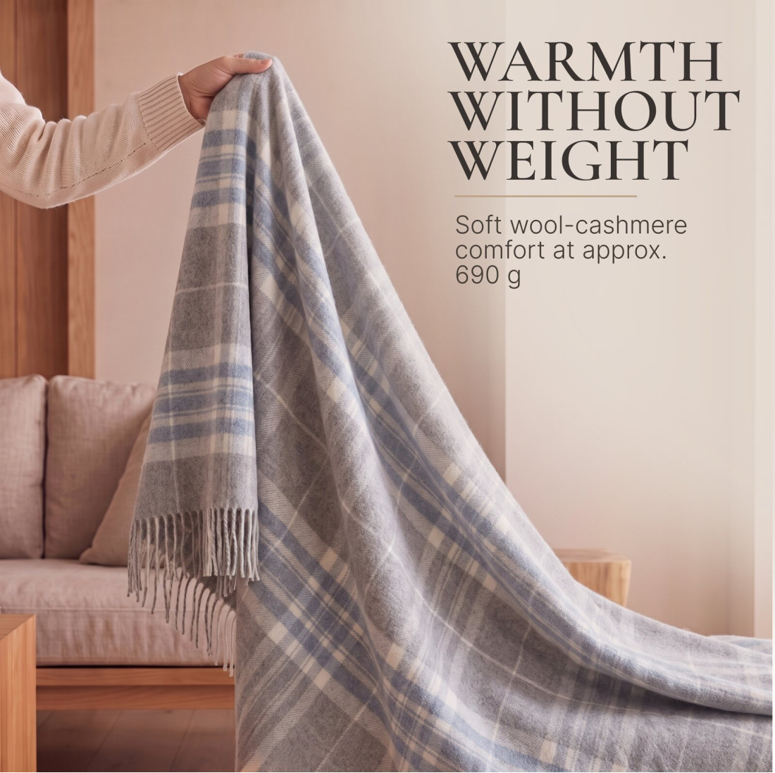 Kasjmier-merino plaid (10% kasjmier) met tartanpatroon · 4