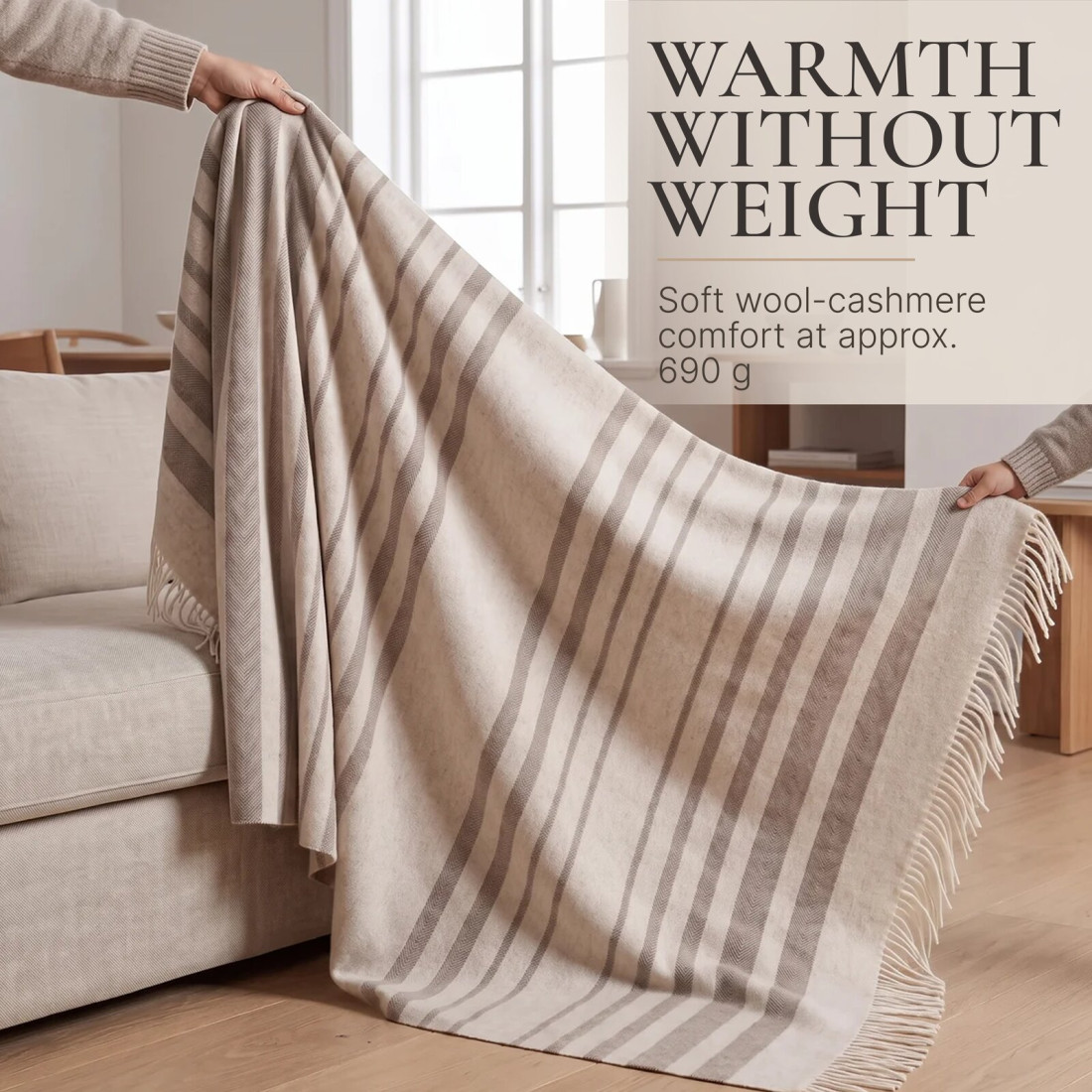 Kasjmier-merino plaid (10% kasjmier) met strepen · 4