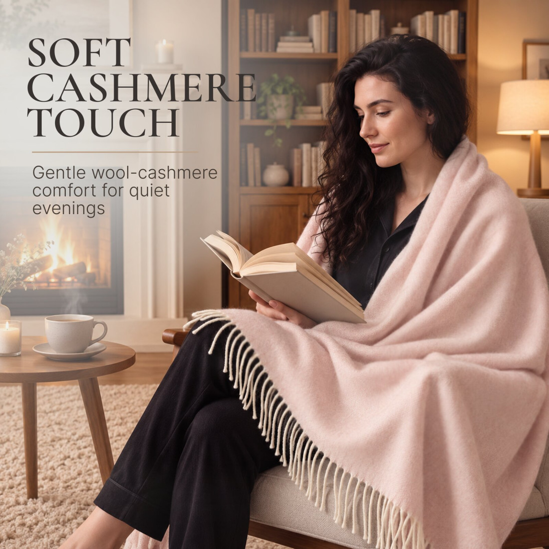 Kasjmier-merino plaid (10% kasjmier) met visgraatpatroon · 3