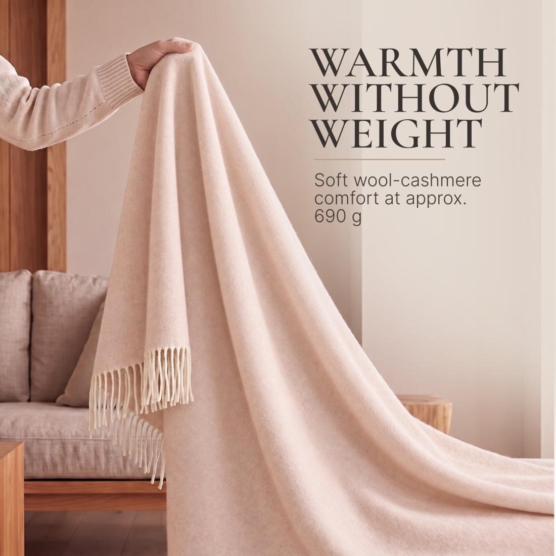 Kasjmier-merino plaid (10% kasjmier) met visgraatpatroon · 4