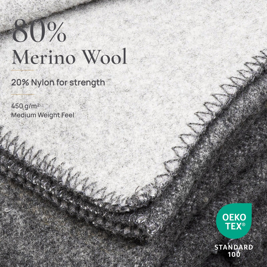 Plaid van 80% merinowol · 3
