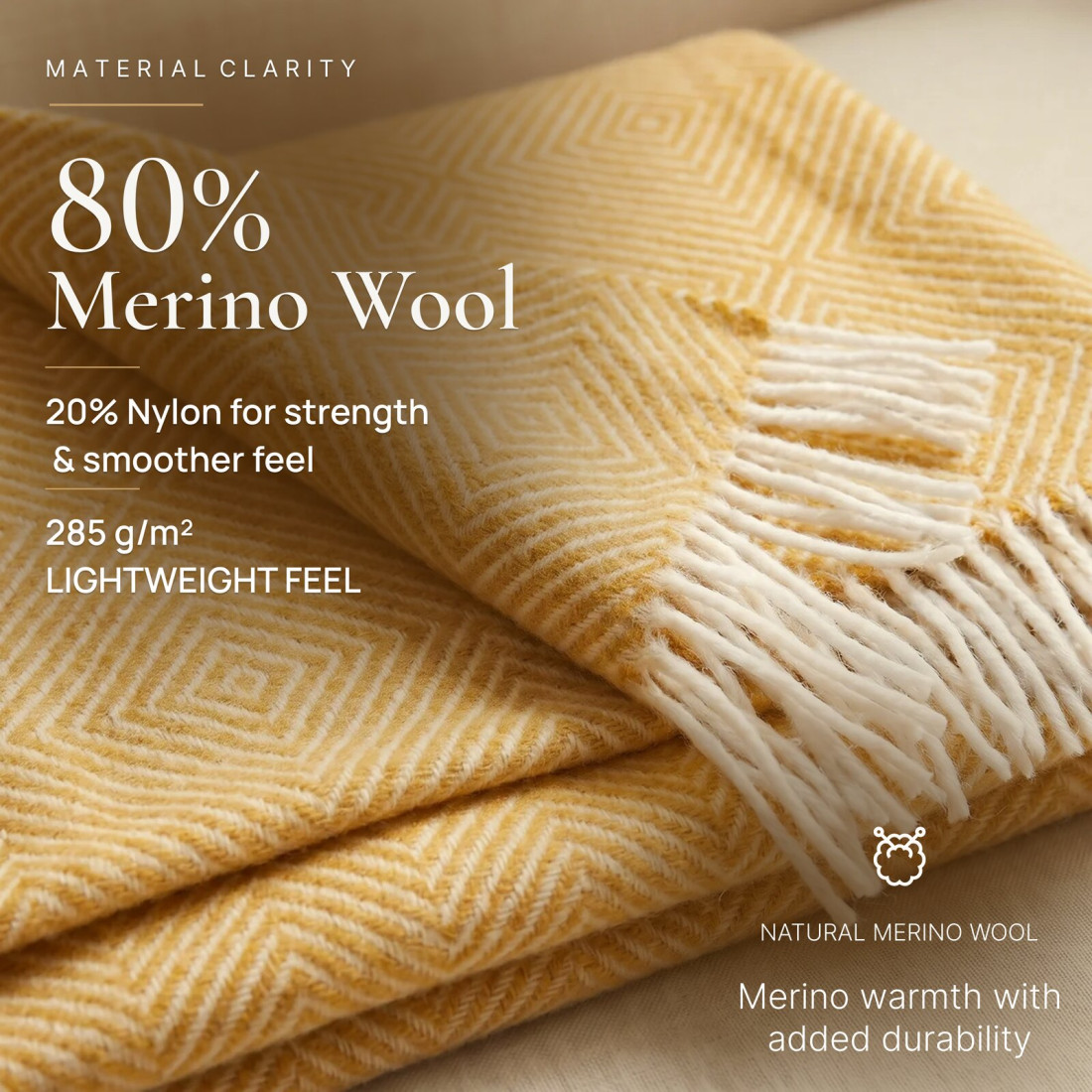 Merino plaid met ruitenpatroon · 2