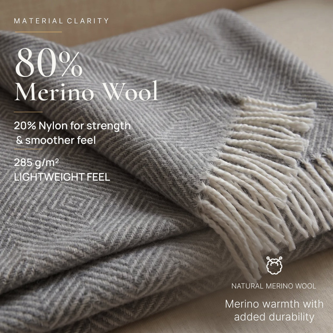 Merino plaid met ruitenpatroon · 2