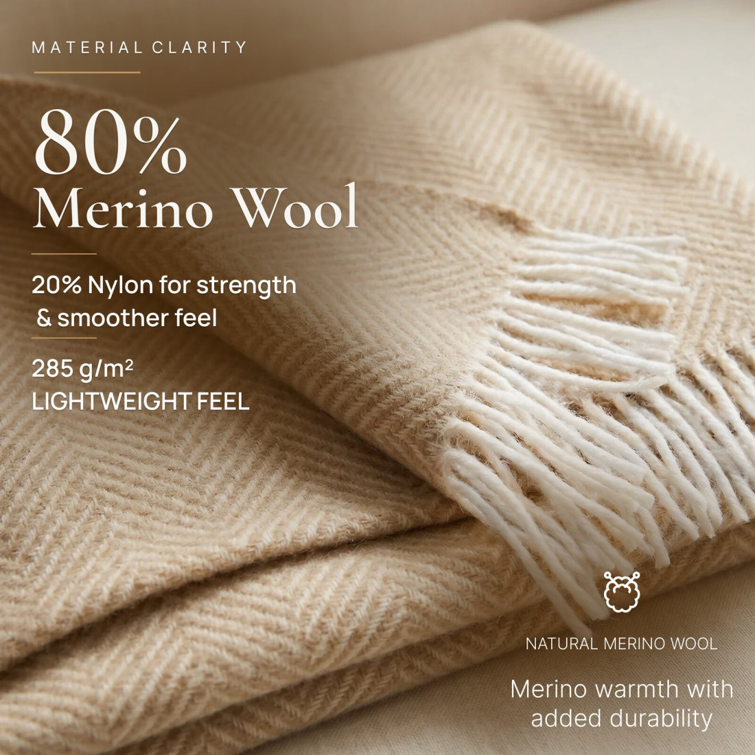 Merino plaid met hoekchevron · 2