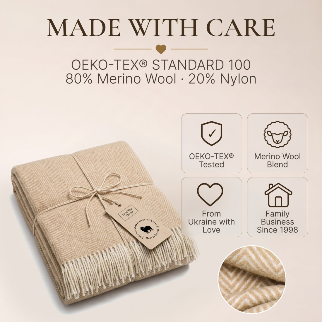 Merino plaid met hoekchevron · 10