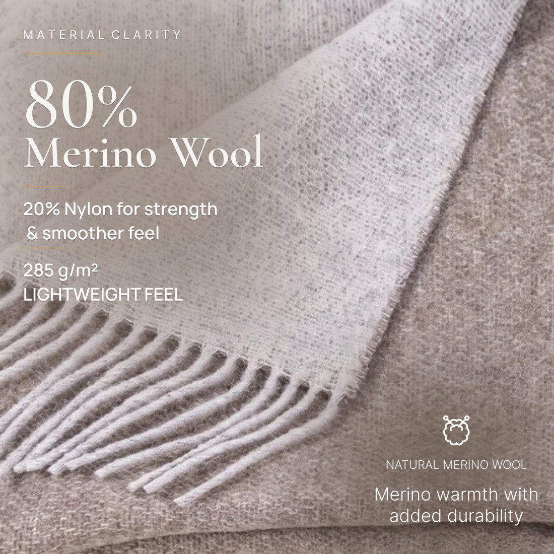 Dubbelzijdige merino plaid · 2