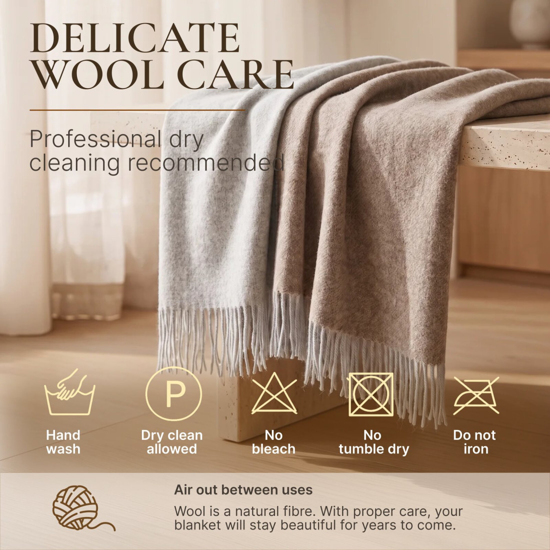 Dubbelzijdige merino plaid · 9