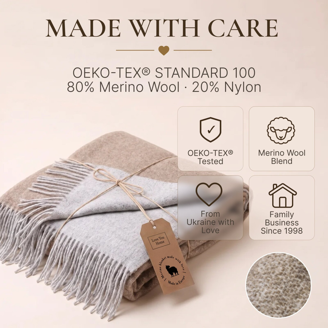 Dubbelzijdige merino plaid · 10