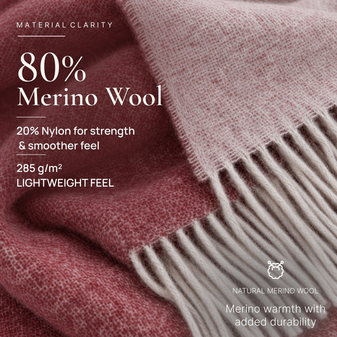 Dubbelzijdige merino plaid · 2