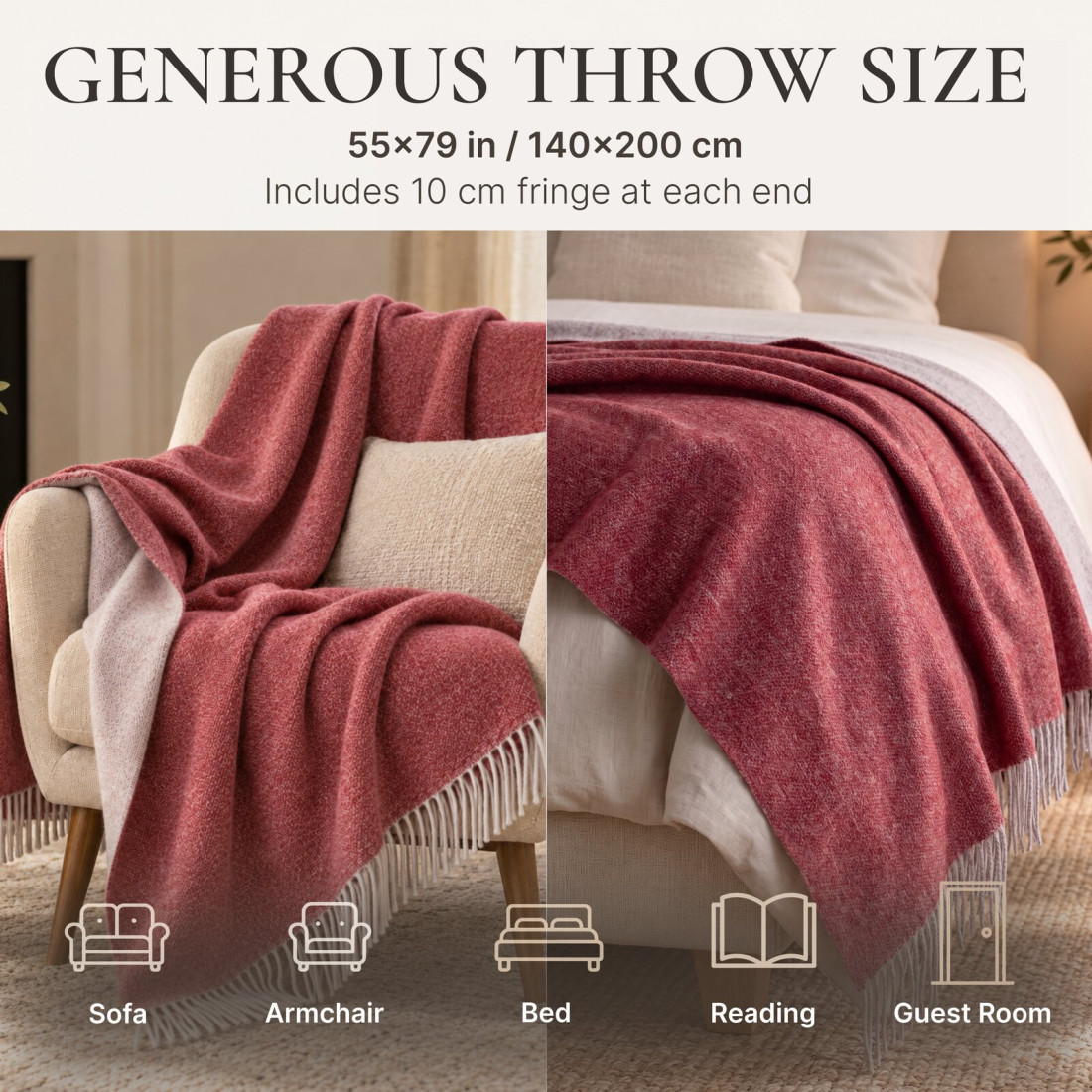 Dubbelzijdige merino plaid · 4