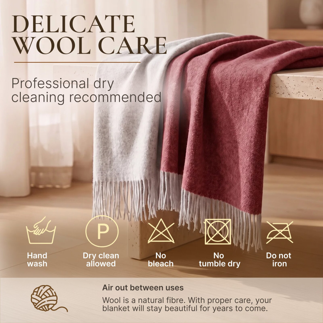Dubbelzijdige merino plaid · 9