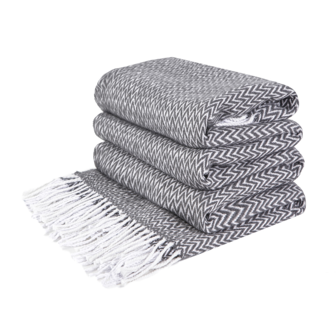 Katoenmix plaid met hoekchevron