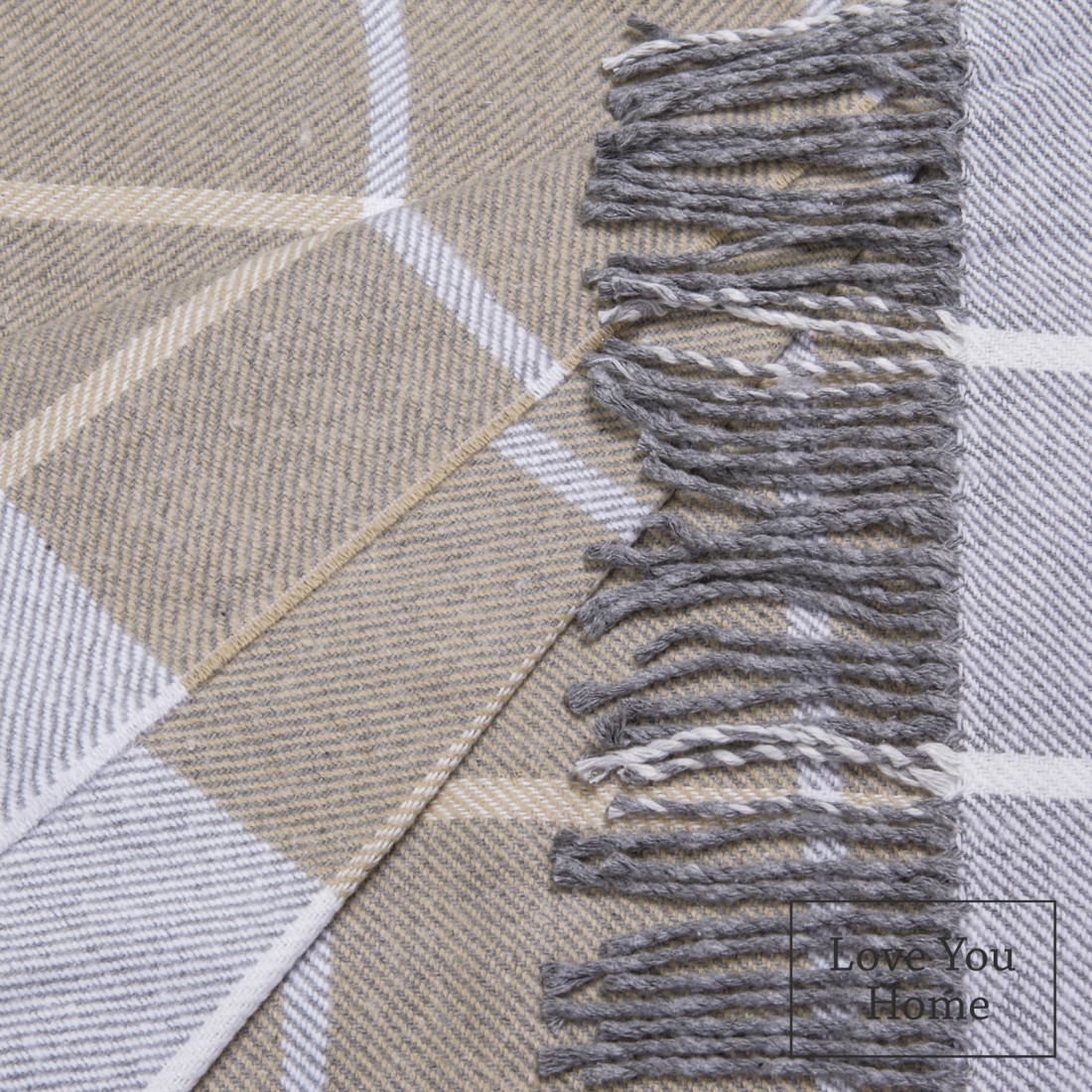 Katoenmix plaid met blokkenpatroon · 2