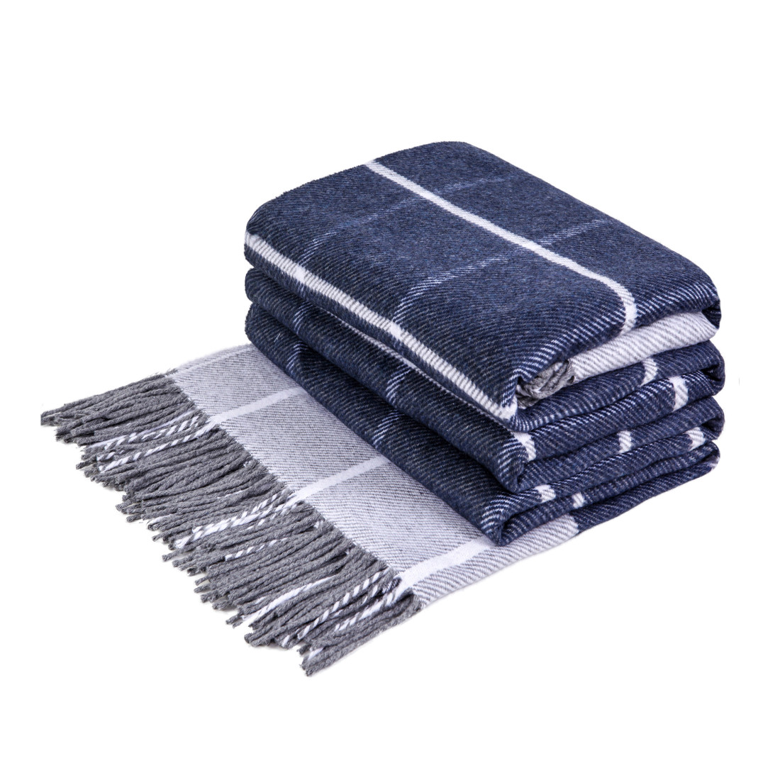 Katoenmix plaid met blokkenpatroon