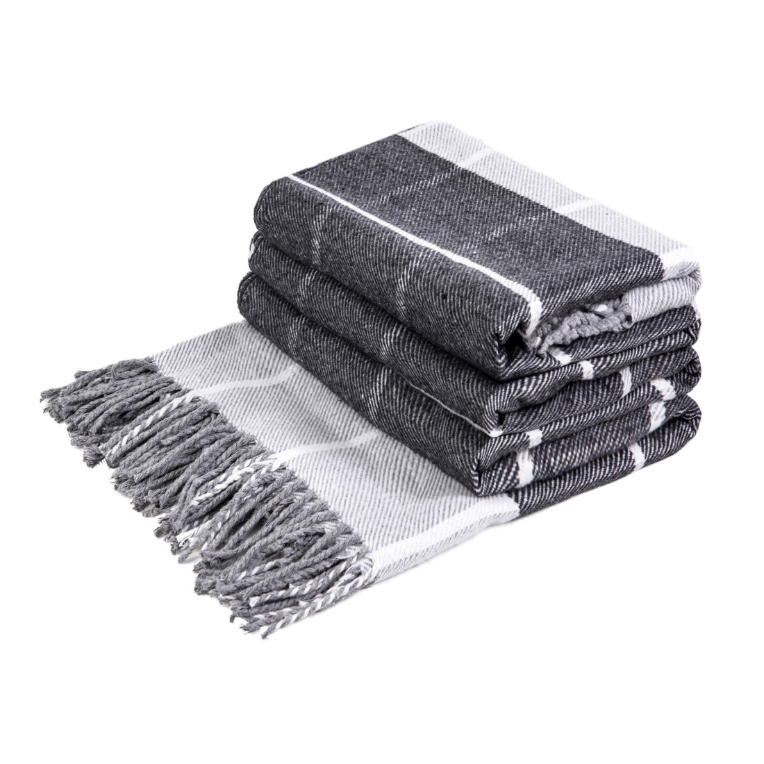 Katoenmix plaid met blokkenpatroon