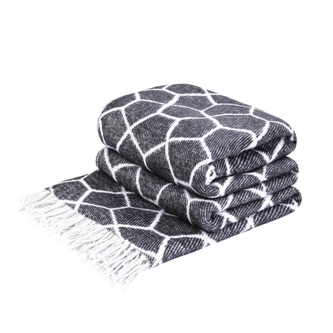 Katoenmix plaid met netpatroon