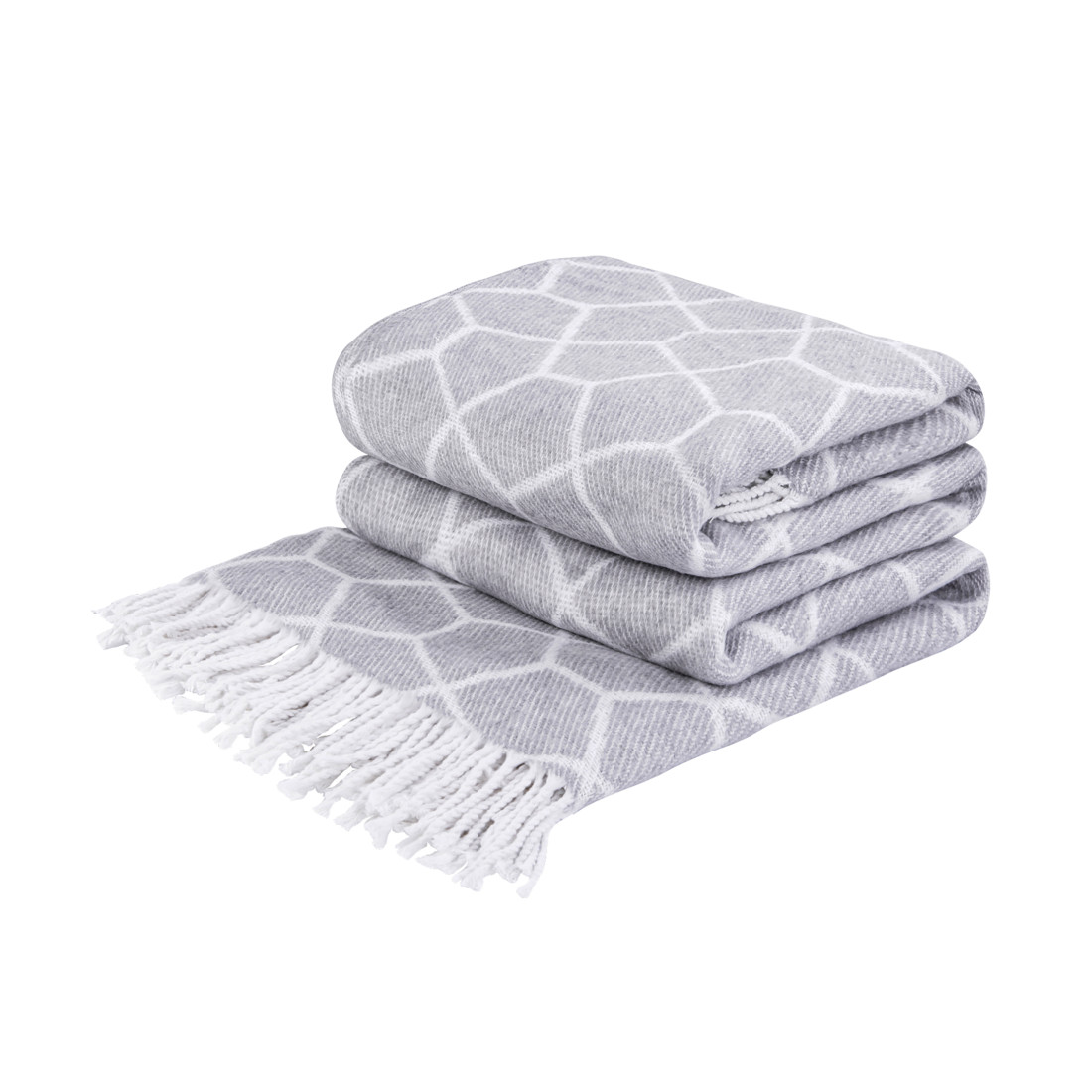Katoenmix plaid met netpatroon