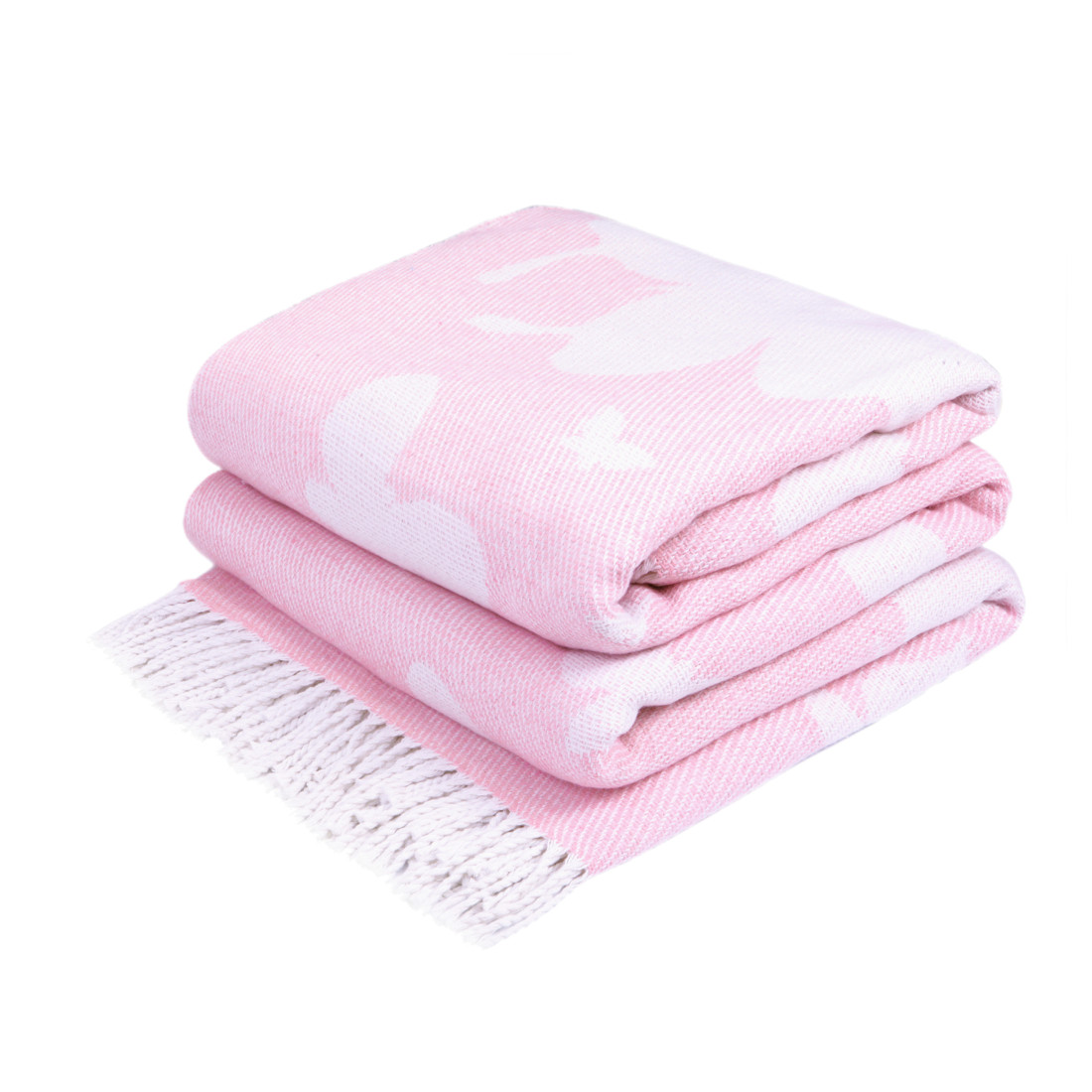 Katoenmix plaid met vlinders