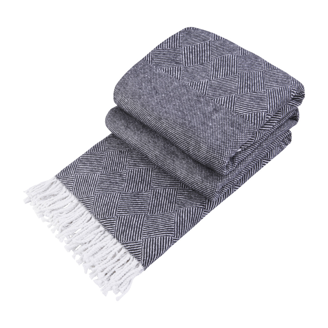 Katoenmix plaid met blokken en ruiten
