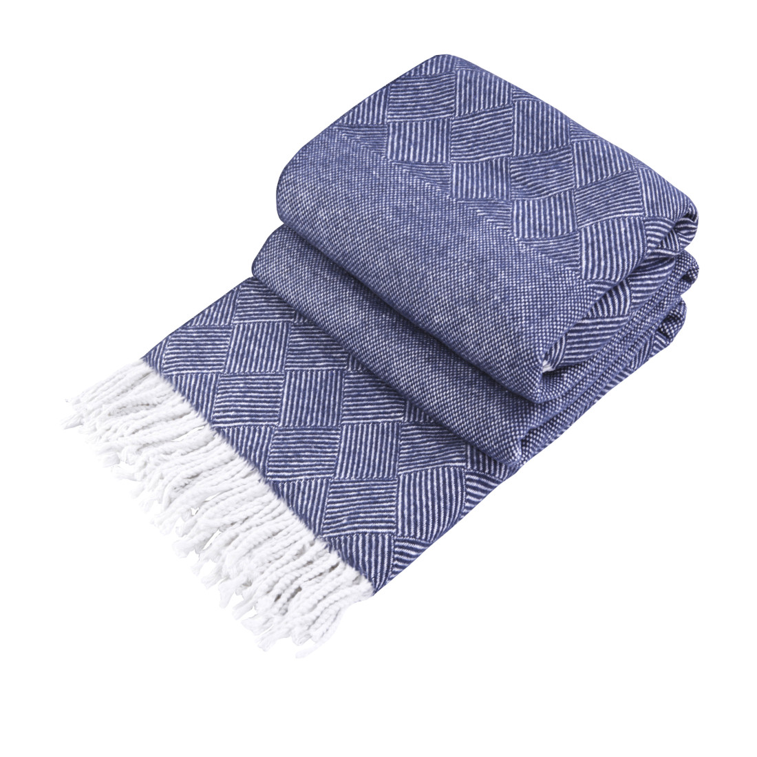 Katoenmix plaid met blokken en ruiten