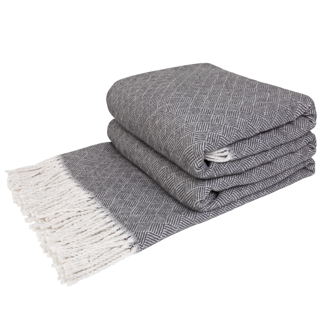 Katoenmix plaid met diagonaal patroon