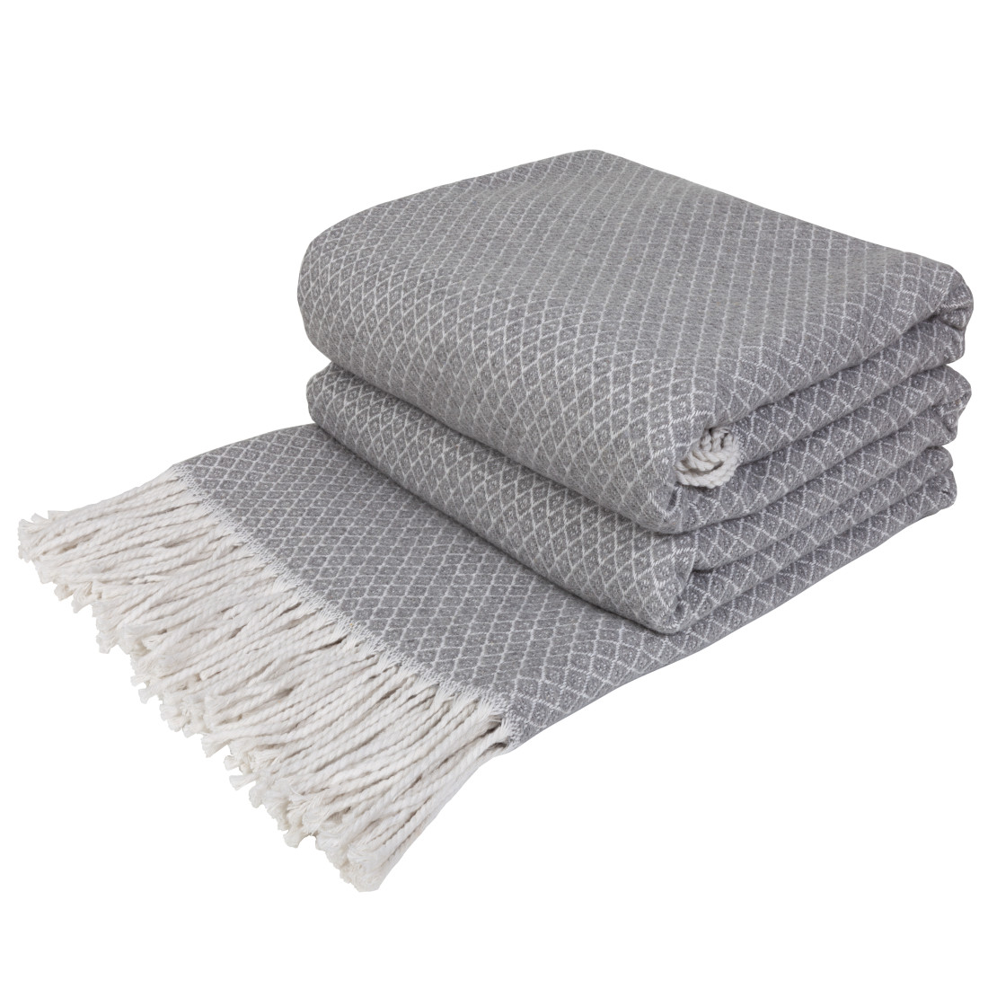 Katoenmix plaid met geometrisch patroon