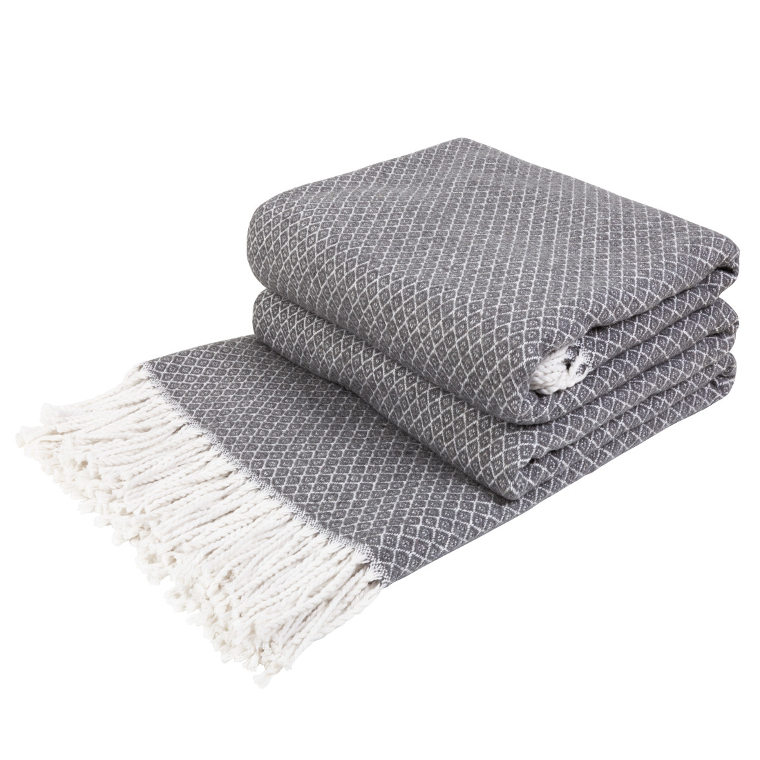 Katoenmix plaid met geometrisch patroon