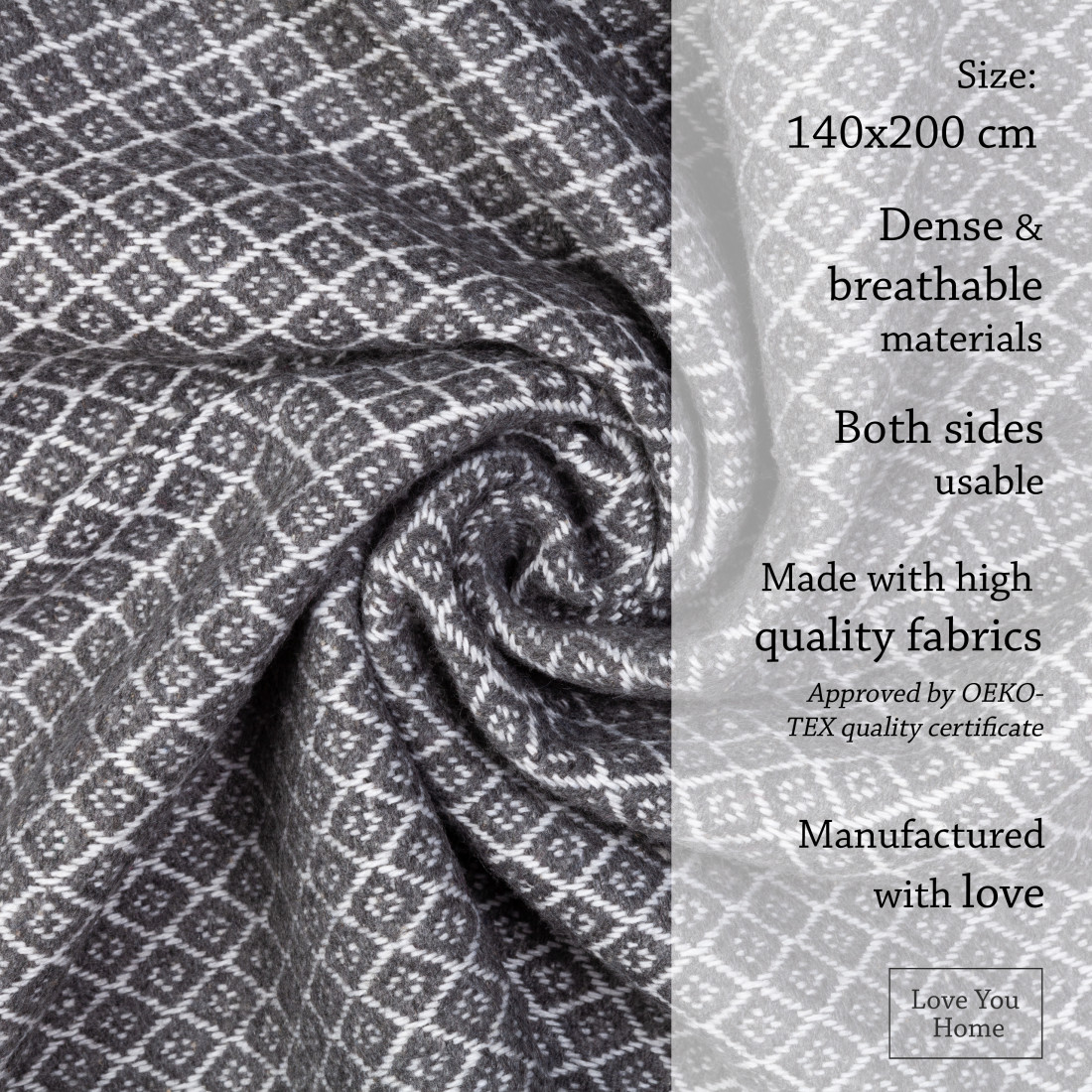 Katoenmix plaid met geometrisch patroon · 4