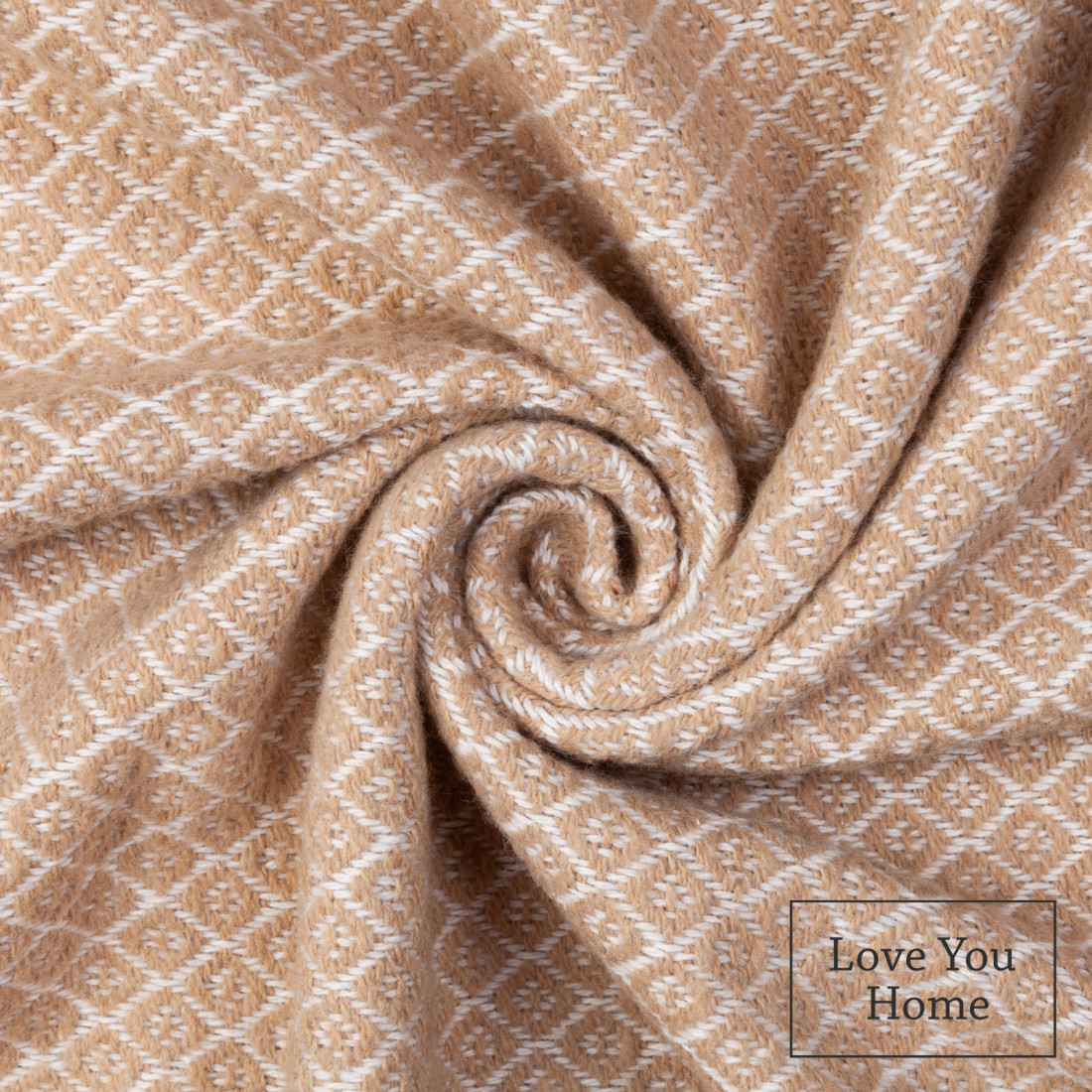 Katoenmix plaid met geometrisch patroon · 2