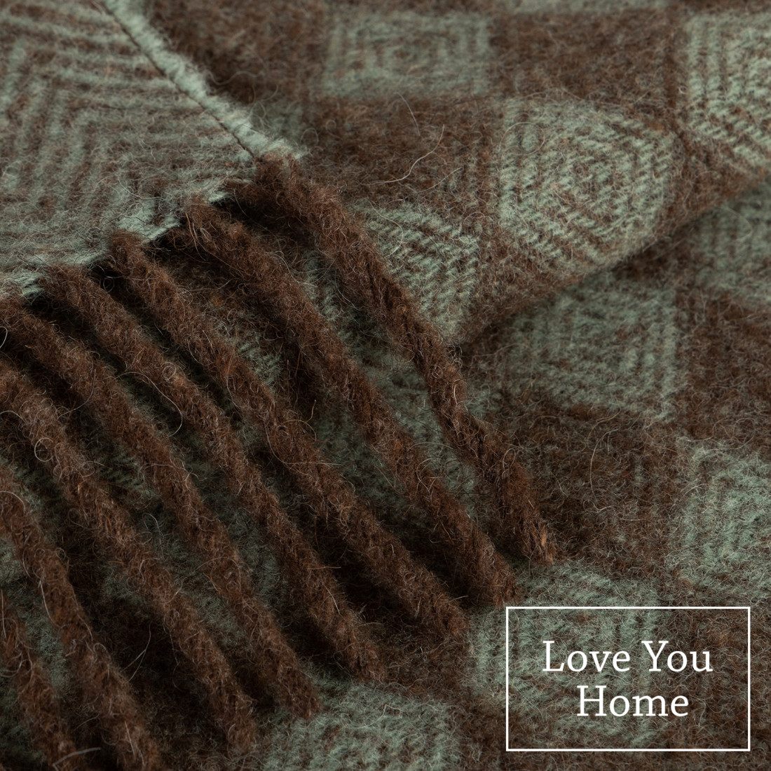 Plaid van zuivere scheerwol met ruitenpatroon · 2
