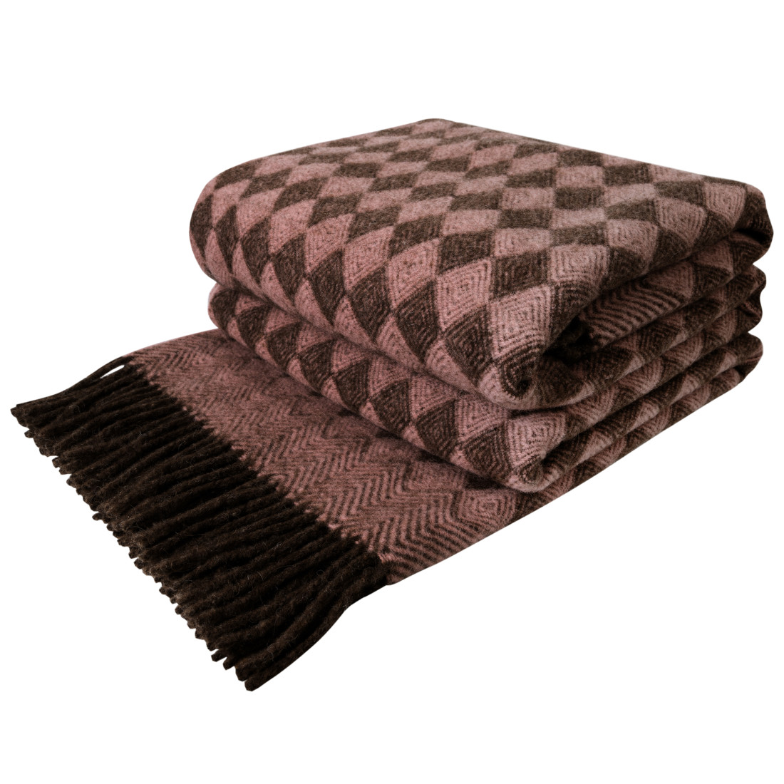 Plaid van zuivere scheerwol met ruitenpatroon