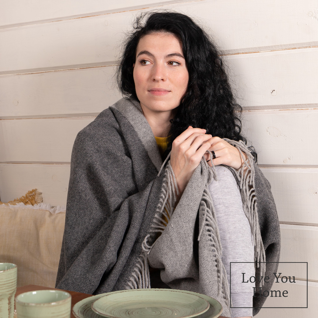 Dubbelzijdige merino plaid · 3