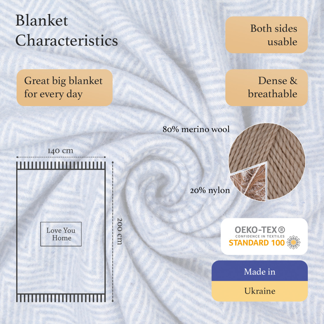 Merino plaid met hoekchevron · 2