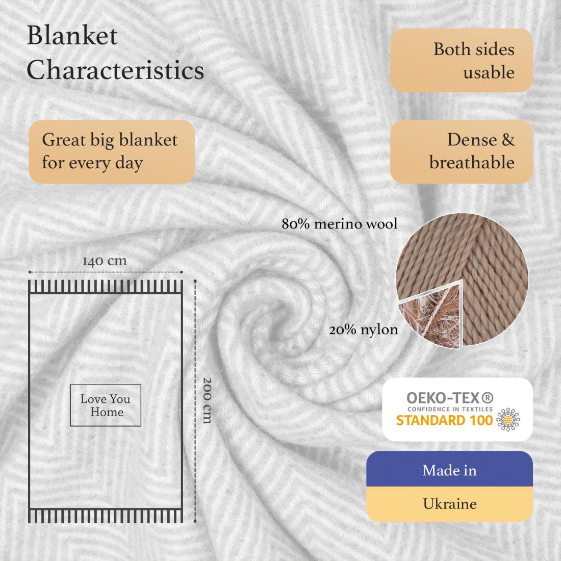 Merino plaid met hoekchevron · 2