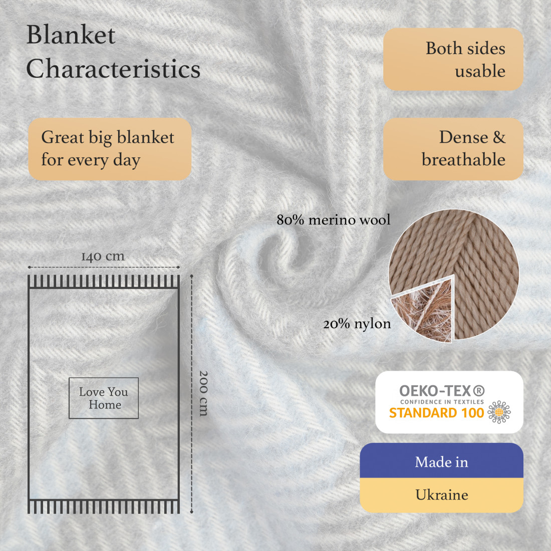 Merino plaid met strepen · 2