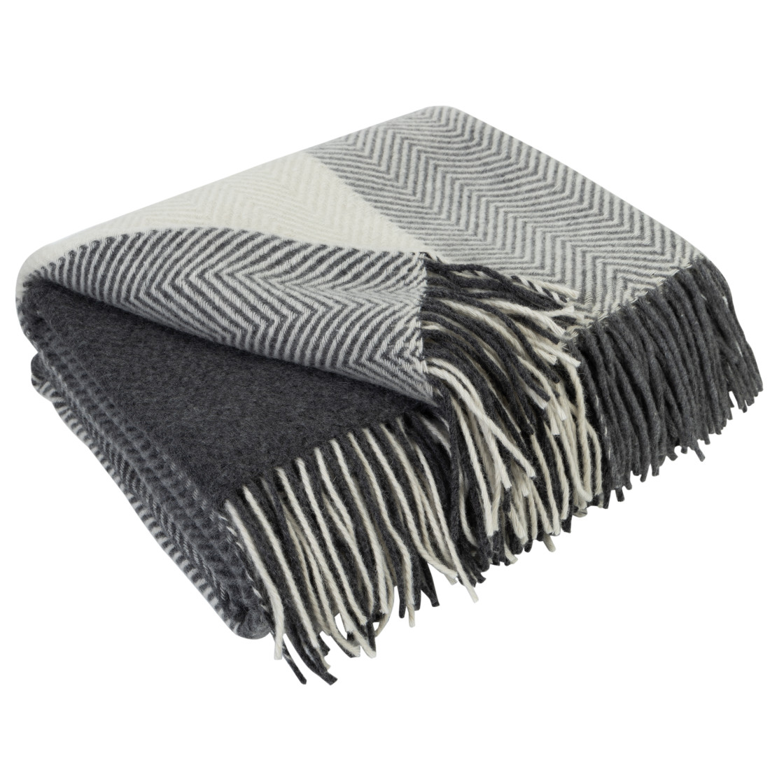 Merino plaid met blokken in kleurverloop