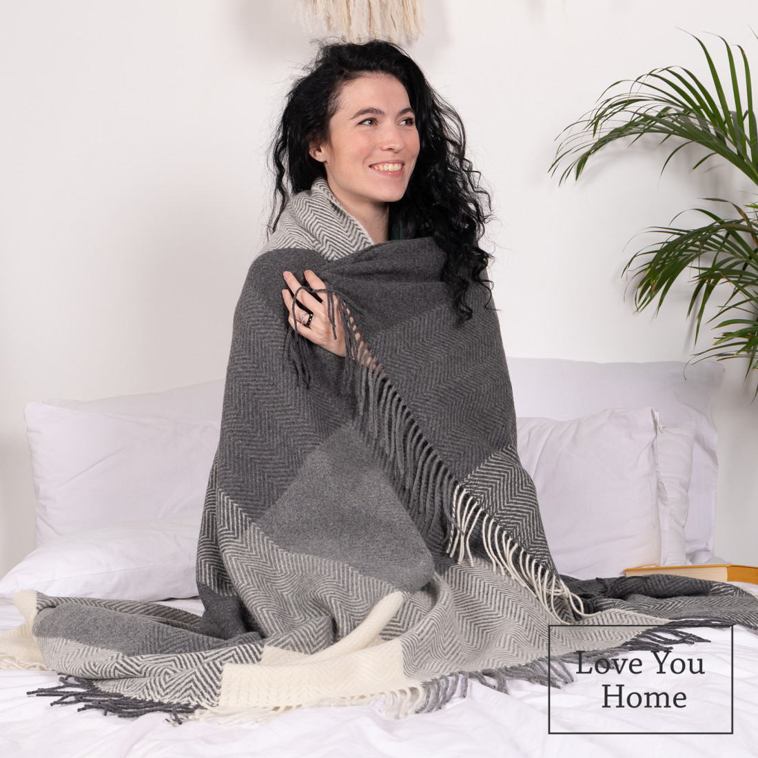 Merino plaid met blokken in kleurverloop · 5
