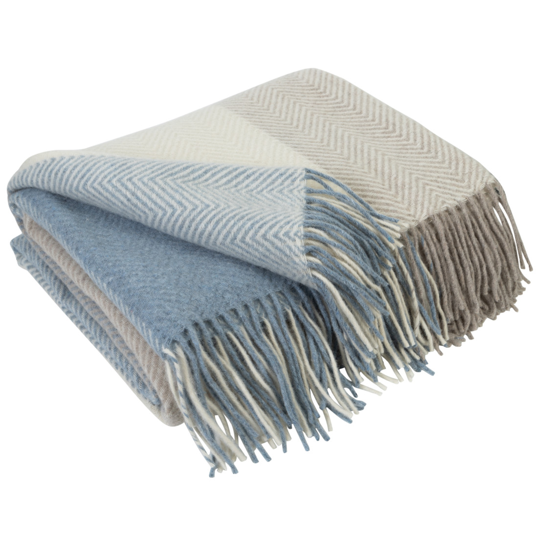 Merino plaid met blokken in kleurverloop
