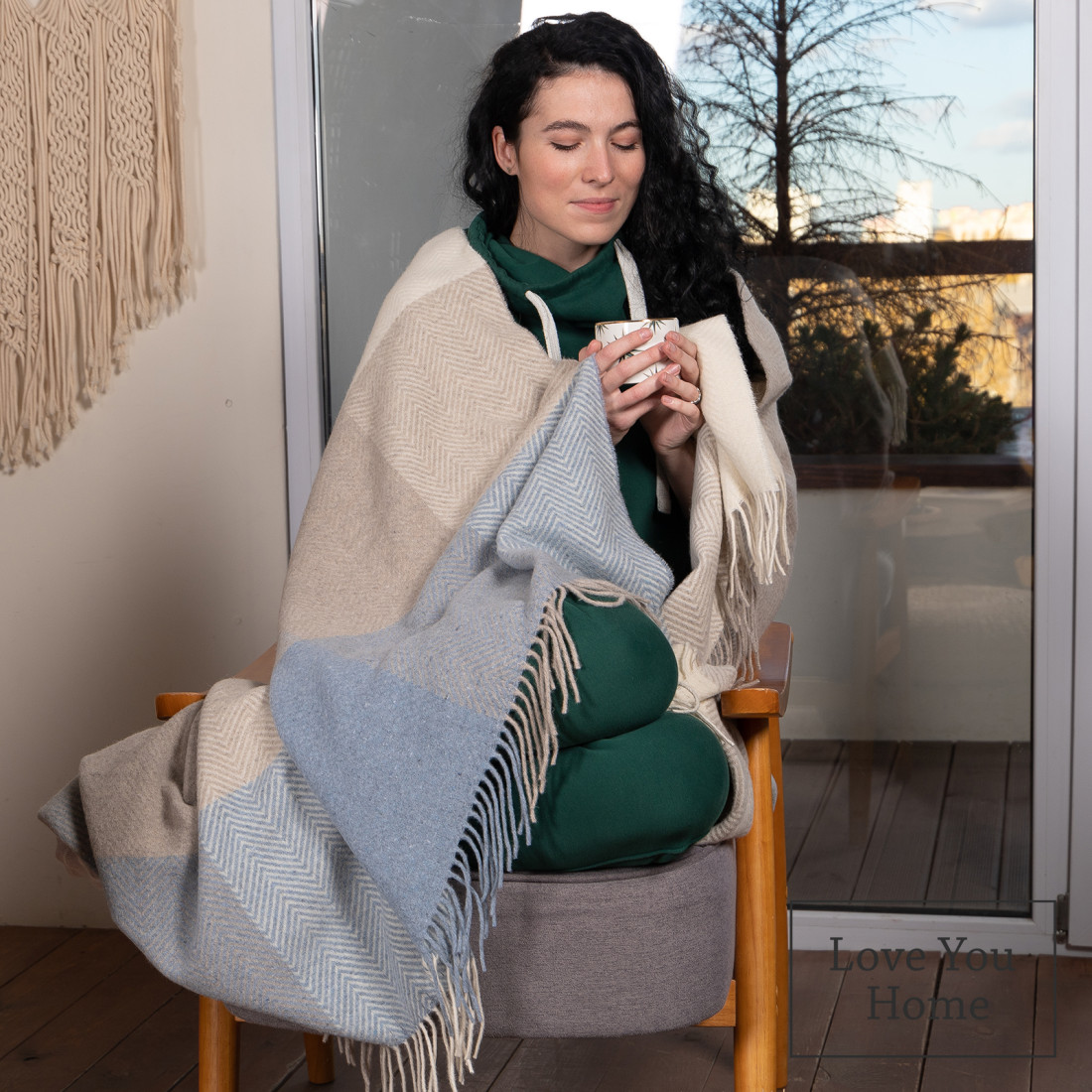 Merino plaid met blokken in kleurverloop · 4