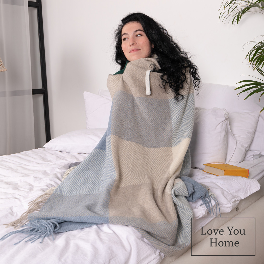 Merino plaid met blokken in kleurverloop · 5